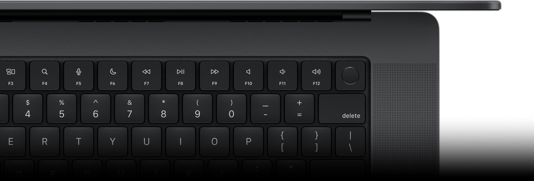 Magic Keyboard avec Touch ID vu d’en haut.